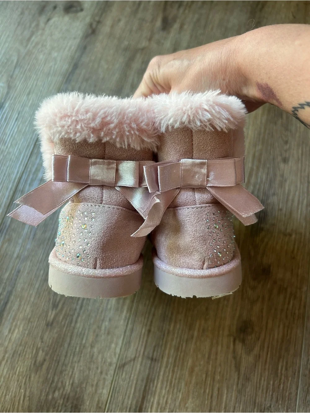 Falls Creek Pink Faux-Fur Girls' Winter Boots